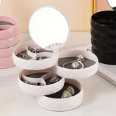 Rotating Mirrored Multi-Layer Jewelry Organizer Box